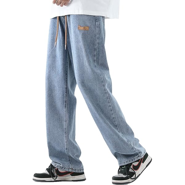DOSLAVIDA Men's Work Jeans Casual Hip Hop Cargo Solid Color